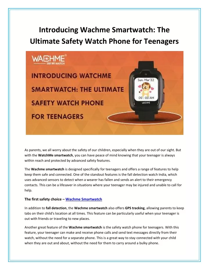 introducing wachme smartwatch the ultimate safety