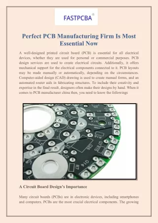 Perfect PCB Manufacturing Firm Is Most Essential Now