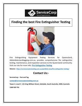 Finding the best Fire Extinguisher Testing