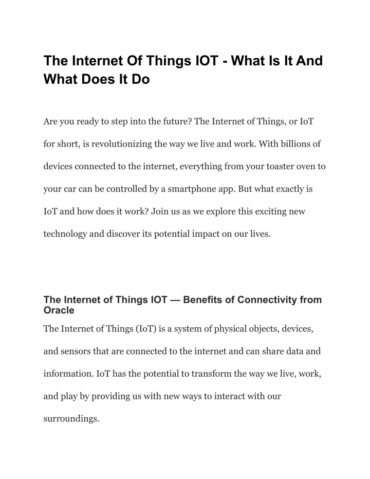 the internet of things iot what is it and what