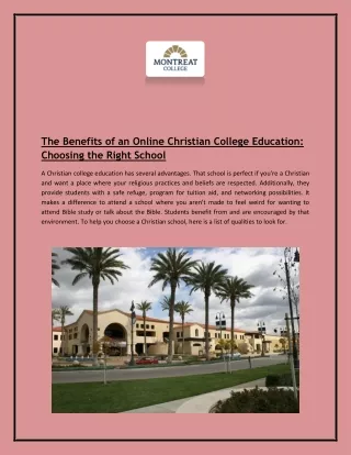 The Benefits of an Online Christian College Education: Choosing the Right School