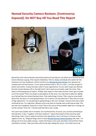 nomad security camera reviews controversy exposed