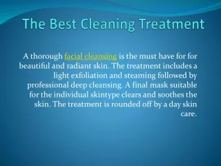 The Best Cleaning Treatment
