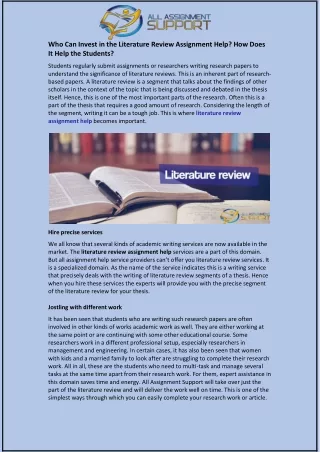 who can invest in the literature review