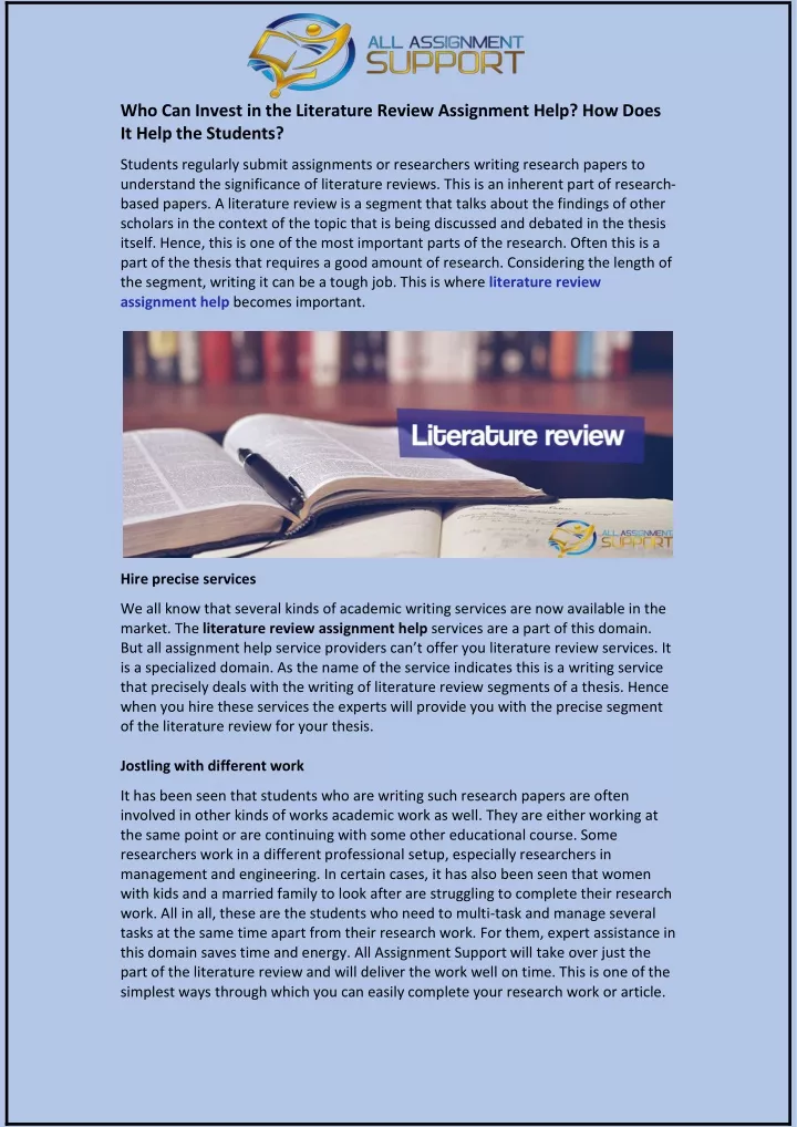 who can invest in the literature review