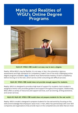 Myths and Realities of WGU's Online Degree Program