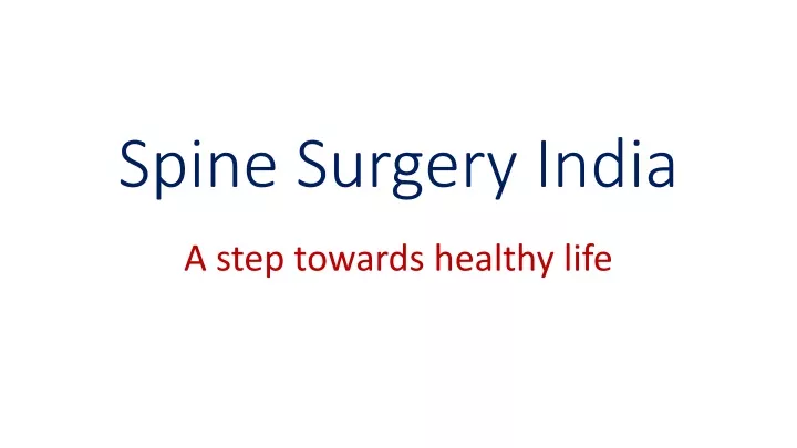 spine surgery india