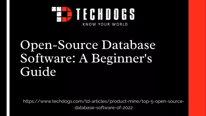 open source database software a beginner s guide