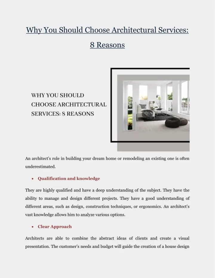 why you should choose architectural services
