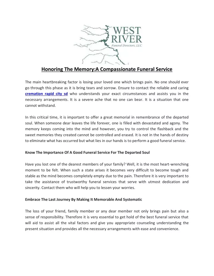 honoring the memory a compassionate funeral