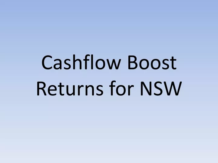 cashflow boost returns for nsw