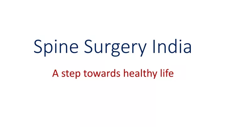 spine surgery india