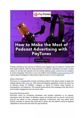 How to Make the Most of Podcast Advertising with PayTunes