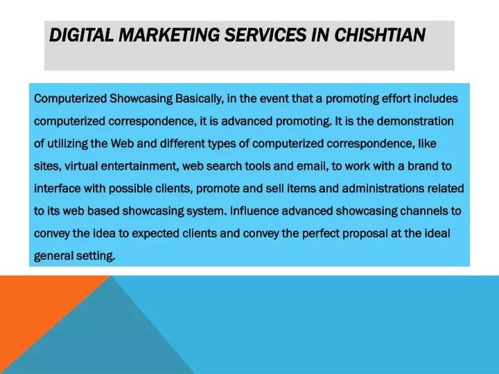 digital marketing services in chishtian