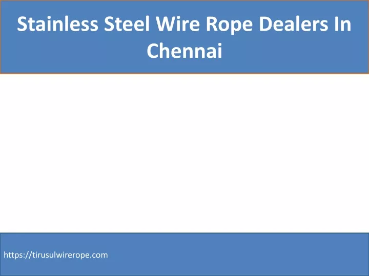 stainless steel wire rope dealers in chennai