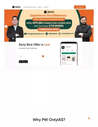 India’s Best & Most Affordable UPSC Coaching Institute | OnlyIAS by PW