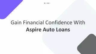 Gain Financial Confidence With Aspire Auto Loans