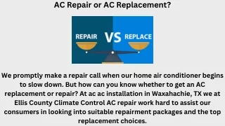 AC Repair or AC Replacement