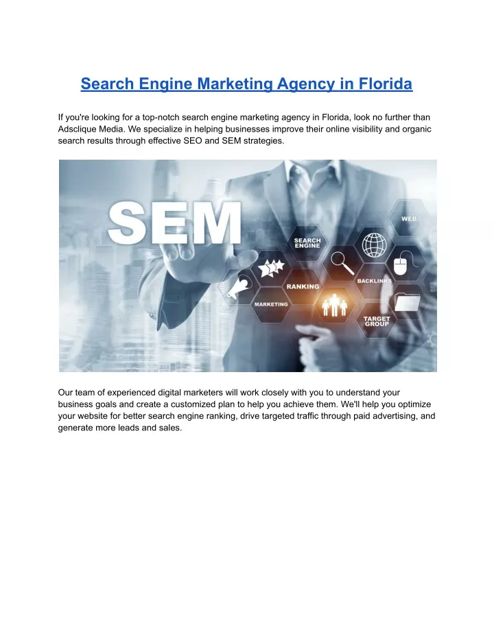 search engine marketing agency in florida