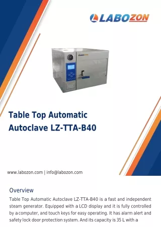 table top automatic autoclave lz tta b40