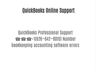QuickBooks Online Support ⚡⚡⚡  1-(626)642-8010