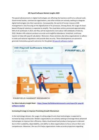 HR Payroll Software Market