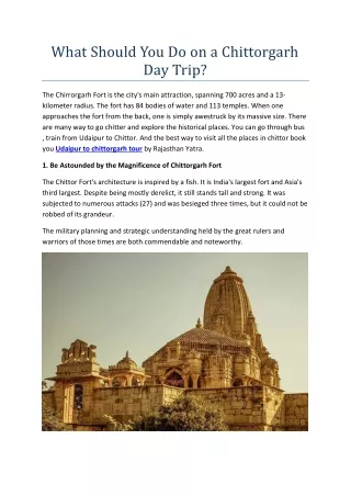 what should you do on a chittorgarh day trip