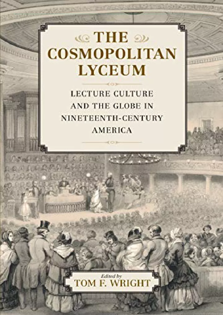 the cosmopolitan lyceum lecture culture