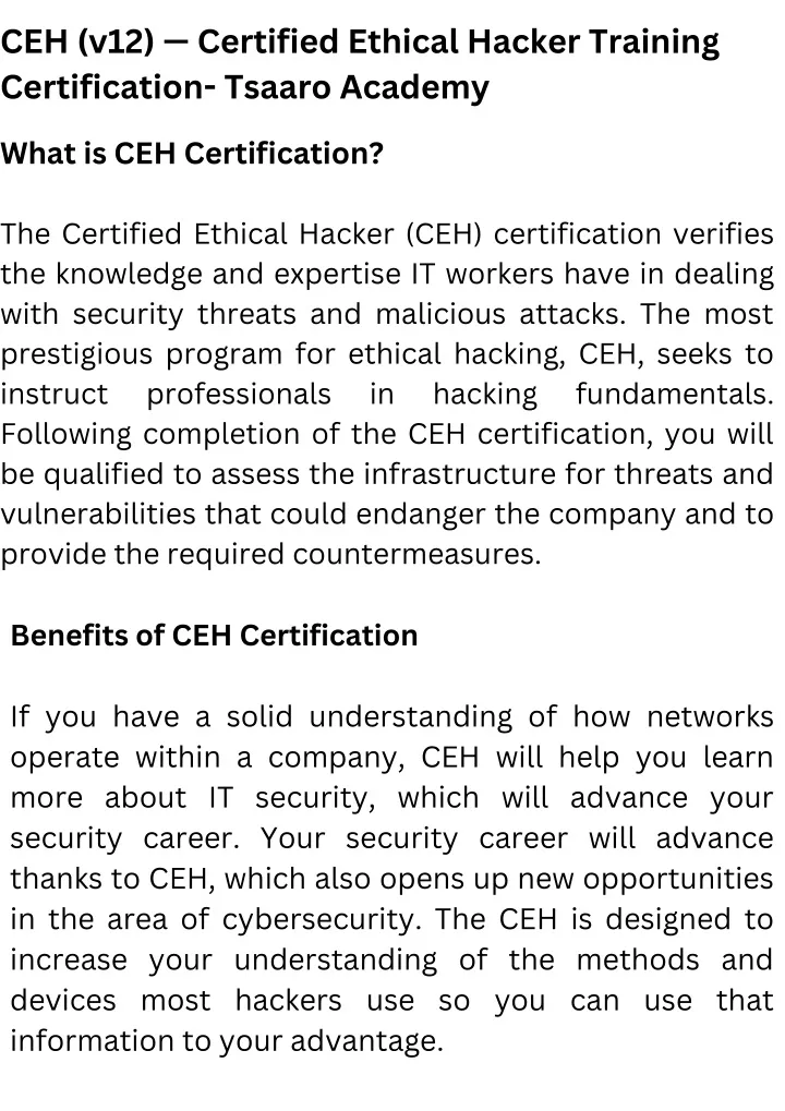 ceh v12 certified ethical hacker training