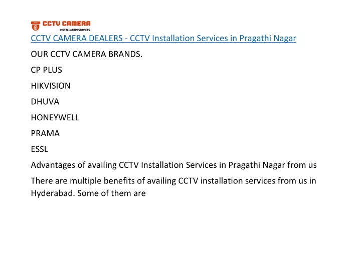 cctv camera dealers cctv installation services