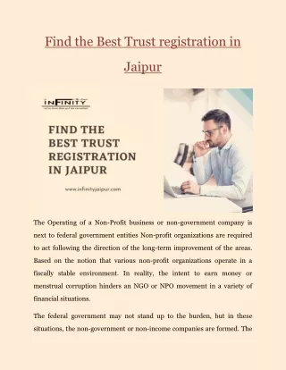 Find the Best Trust registration in Jaipur