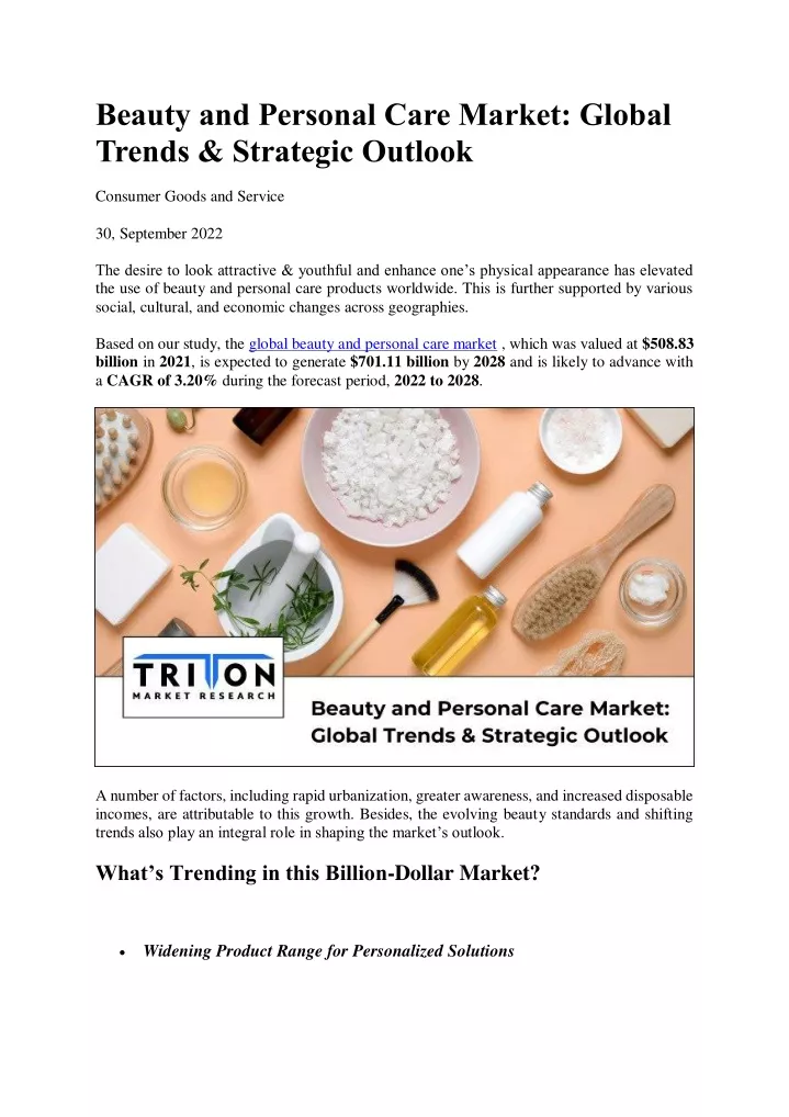 beauty and personal care market global trends