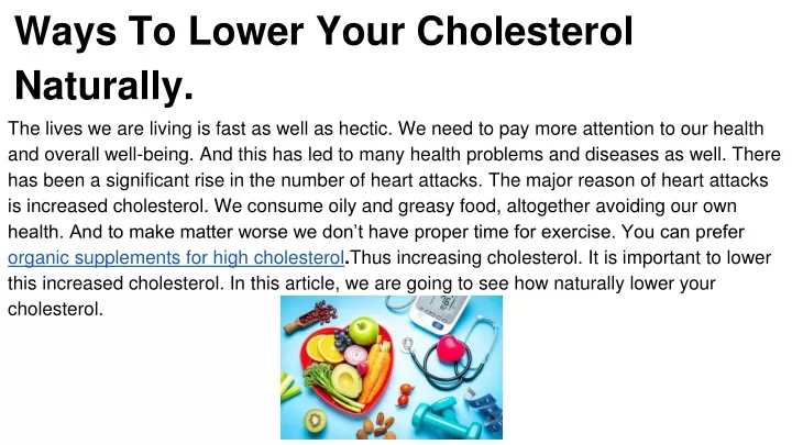 ways to lower your cholesterol naturally