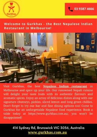Welcome to Gurkhas - the Best Nepalese Indian Restaurant in Melbourne!