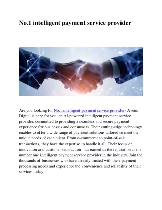 No.1 intelligent payment service provider -Avenir Digital