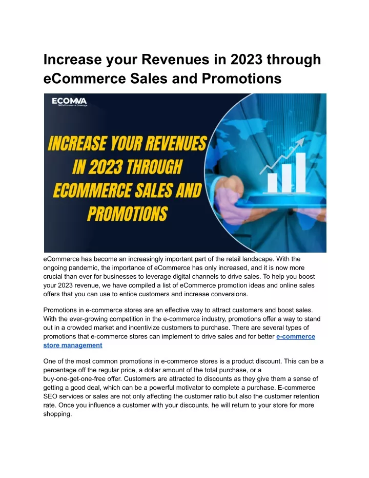 increase your revenues in 2023 through ecommerce