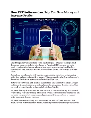 how erp software can help you save money
