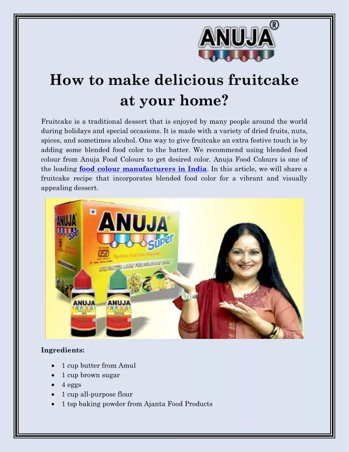 how to make delicious fruitcake at your home