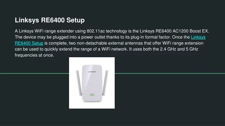 linksys re6400 setup