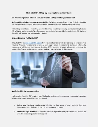 netsuite erp a step by step implementation guide