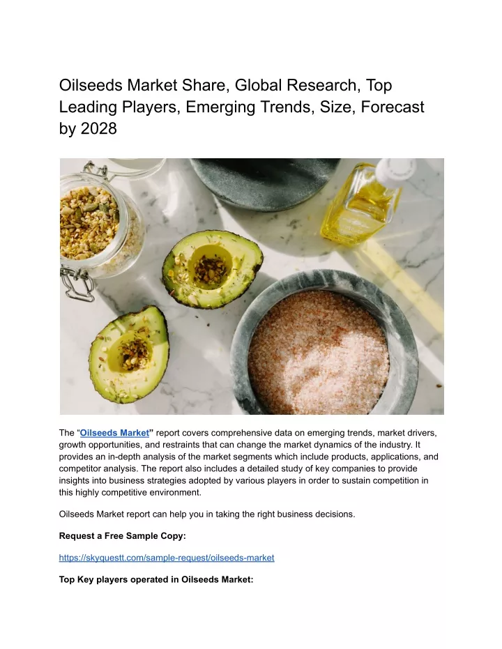 oilseeds market share global research top leading