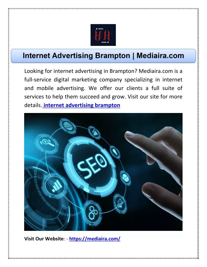 looking for internet advertising in brampton