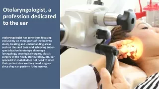 otolaryngologist a profession dedicated to the ear