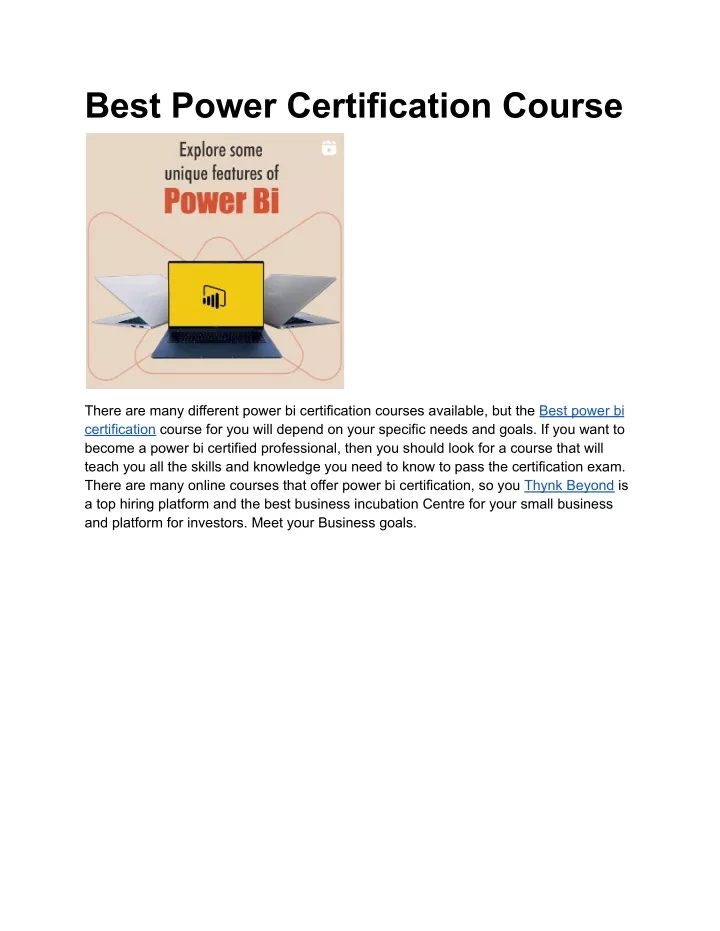 best power certification course
