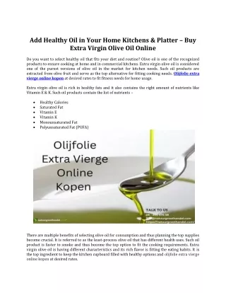 olijfolie extra vierge online kopen