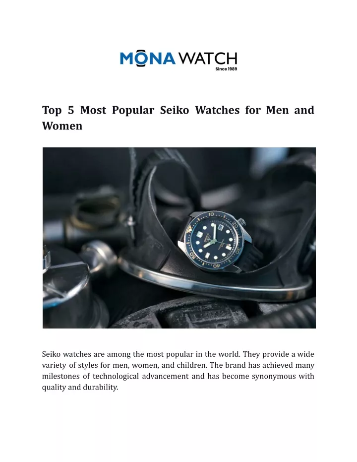 top 5 most popular seiko watches for men and women