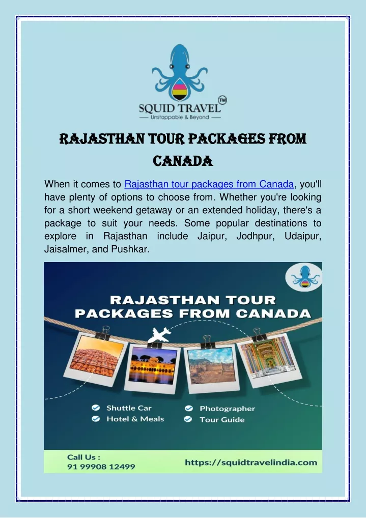 rajasthan tour packages from rajasthan tour