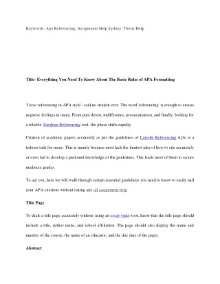 keywords apa referencing assignment help sydney