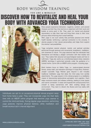 Discover how to revitalize and heal your body with advanced yoga techniques!