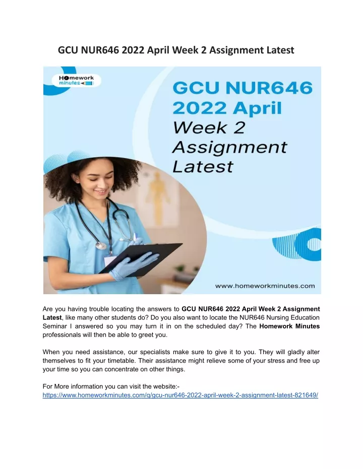 gcu nur646 2022 april week 2 assignment latest